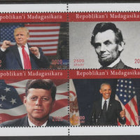 Madagascar 2020 US Presidents perf sheetlet containing 4 values unmounted mint. Note this item is privately produced and is offered purely on its thematic appeal, it has no postal validity