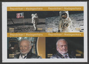 Madagascar 2020 Apollo 11 - 50th Anniversary imperf sheetlet containing 4 values unmounted mint. Note this item is privately produced and is offered purely on its thematic appeal, it has no postal validity