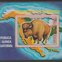 Equatorial Guinea 1977 North American Animals (Buffalo) perf m/sheet unmounted mint, MI BL 271