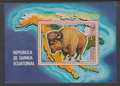 Equatorial Guinea 1977 North American Animals (Buffalo) perf m/sheet unmounted mint, MI BL 271