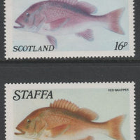 Staffa 1979 Fish - Red Snapper16p perf single showing a superb shade apparently due to a dry print of the yellow complete with normal both unmounted mint