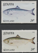 Staffa 1979 Fish - Shad 24p perf single showing a superb shade apparently due to a dry print of the yellow complete with normal both unmounted mint