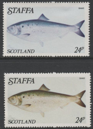 Staffa 1979 Fish - Shad 24p perf single showing a superb shade apparently due to a dry print of the yellow complete with normal both unmounted mint