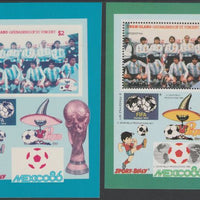 St Vincent - Union Island 1986 World Cup Football - Argentina die proof in magenta & cyan only on Cromalin plastic card (ex archives) complete with issued m/sheet. Cromalin proofs are an essential part of the printing proces, prod……Details Below