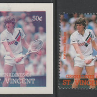 St Vincent - Grenadines 1988 International Tennis Players 50c Kevin Curran die proof in magenta & cyan only on Cromalin plastic card (ex archives) complete with issued stamp (SG 583). Cromalin proofs are an essential part of the p……Details Below