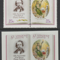St Vincent 1987 Christmas - Charles Dickens 25c Scrooge's Third Visitor se-tenant die proof in all 4 colours on Cromalin plastic card (ex archives) complete with issued pair (SG 1118a). Cromalin proofs are an essential part of the……Details Below