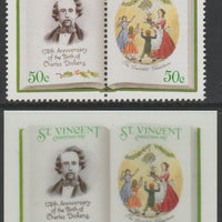 St Vincent 1987 Christmas - Charles Dickens 50c The Cratchits' Christmas se-tenant die proof in all 4 colours on Cromalin plastic card (ex archives) complete with issued pair (SG 1120a). Cromalin proofs are an essential part of th……Details Below