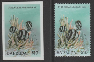 Barbuda 1987 Marine Life 10c Sea Cucumber die proof in all 4 colours on Cromalin plastic card complete with issued stamp (SG 961). Cromalin proofs are an essential part of the printing proces, produced in very limited numbers and ……Details Below
