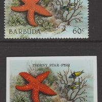 Barbuda 1987 Marine Life 60c Thorny Starfish die proof in all 4 colours on Cromalin plastic card complete with issued stamp (SG 965). Cromalin proofs are an essential part of the printing proces, produced in very limited numbers a……Details Below