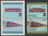 St Vincent - Grenadines 1987 Locomotives #8 (Leaders of the World) 10c DRB Class 142 se-tenant imperf die proof in magenta & cyan only on Cromalin plastic card (ex archives) complete with issued SPECIMEN pair. (SG 520a). Cromalin ……Details Below