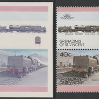 St Vincent - Grenadines 1987 Locomotives #7 (Leaders of the World) 40c UK Garratt Class 4P se-tenant imperf die proof in magenta & cyan only on Cromalin plastic card (ex archives) complete with issued normal pair. (SG 506a). Croma……Details Below