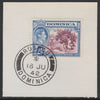 Dominica 1938-47 KG6 2.5d Picking Limes on piece with full strike of Madame Joseph forged postmark type 143