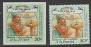 St Vincent - Bequia 1988 Explorers 50c Leif Eriksson die proof in all 4 colours on Cromalin plastic card (ex archives) complete with issued stamp. Cromalin proofs are an essential part of the printing proces, produced in very limi……Details Below