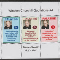 Palatine (Fantasy) Quotations by Winston Churchill #4 perf deluxe glossy sheetlet containing 3 values each with a famous quotation,unmounted mint