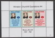 Palatine (Fantasy) Quotations by Winston Churchill #4 perf deluxe glossy sheetlet containing 3 values each with a famous quotation,unmounted mint