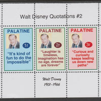 Palatine (Fantasy) Quotations by Walt Disney #2 perf deluxe glossy sheetlet containing 3 values each with a famous quotation,unmounted mint