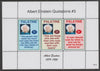 Palatine (Fantasy) Quotations by Albert Einstein #3 perf deluxe glossy sheetlet containing 3 values each with a famous quotation,unmounted mint