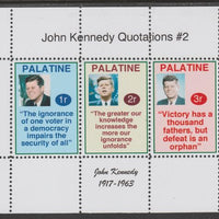Palatine (Fantasy) Quotations by John Kennedy #2 perf deluxe glossy sheetlet containing 3 values each with a famous quotation,unmounted mint