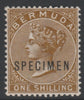 Bermuda 1883 QV 1s overprinted SPECIMEN, superb and appears unmounted with only about 100 produced, SG 29s