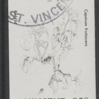 St Vincent 1985 Herbs & Spices 25c pepper imperf proof in black only, fine used with part St Vincent cancellation, produced for a promotion. Ex Format archives (as SG 868)