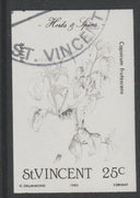 St Vincent 1985 Herbs & Spices 25c pepper imperf proof in black only, fine used with part St Vincent cancellation, produced for a promotion. Ex Format archives (as SG 868)