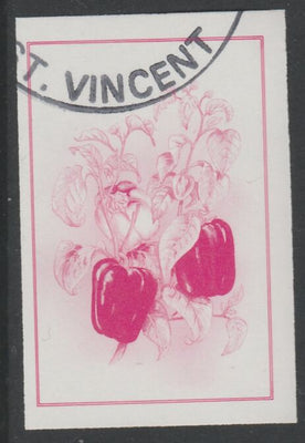 St Vincent 1985 Herbs & Spices 25c pepper imperf proof in magenta only, fine used with part St Vincent cancellation, produced for a promotion. Ex Format archives (as SG 868)