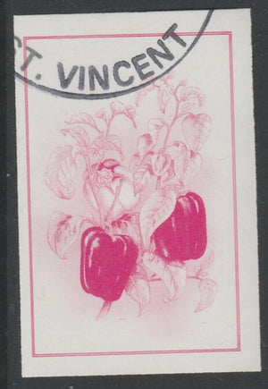 St Vincent 1985 Herbs & Spices 25c pepper imperf proof in magenta only, fine used with part St Vincent cancellation, produced for a promotion. Ex Format archives (as SG 868)