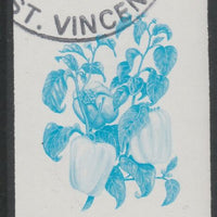 St Vincent 1985 Herbs & Spices 25c pepper imperf proof in cyan only, fine used with part St Vincent cancellation, produced for a promotion. Ex Format archives (as SG 868)