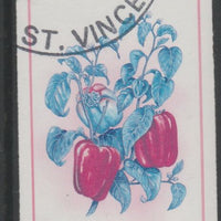 St Vincent 1985 Herbs & Spices 25c pepper imperf proof in cyan & magenta only, fine used with part St Vincent cancellation, produced for a promotion. Ex Format archives (as SG 868)