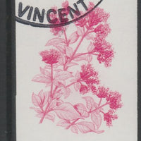 St Vincent 1985 Herbs & Spices 35c Sweet Marjoram imperf proof in magenta only, fine used with part St Vincent cancellation, produced for a promotion. Ex Format archives (as SG 869)