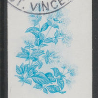 St Vincent 1985 Herbs & Spices 35c Sweet Marjoram imperf proof in cyan only, fine used with part St Vincent cancellation, produced for a promotion. Ex Format archives (as SG 869)