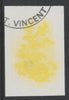 St Vincent 1985 Herbs & Spices 35c Sweet Marjoram imperf proof in yellow only, fine used with part St Vincent cancellation, produced for a promotion. Ex Format archives (as SG 869)