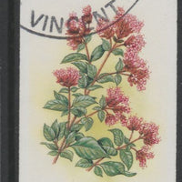St Vincent 1985 Herbs & Spices 35c Sweet Marjoram imperf proof in 3 colours only (yellow, cyan & magenta), fine used with part St Vincent cancellation, produced for a promotion. Ex Format archives (as SG 869)