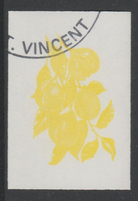 St Vincent 1985 Herbs & Spices $1 Nutmeg imperf proof in yellow only, fine used with part St Vincent cancellation, produced for a promotion. Ex Format archives (as SG 870)