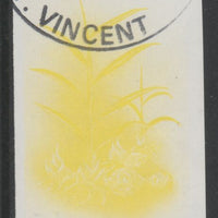 St Vincent 1985 Herbs & Spices $3 Gingeri mperf proof in yellow only, fine used with part St Vincent cancellation, produced for a promotion. Ex Format archives (as SG 871)