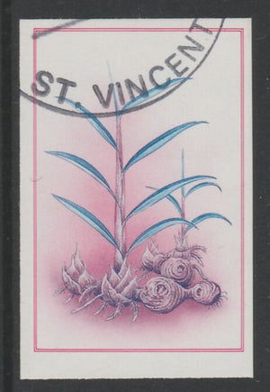 St Vincent 1985 Herbs & Spices $3 Gingeri mperf proof in cyan & magenta only, fine used with part St Vincent cancellation, produced for a promotion. Ex Format archives (as SG 871)