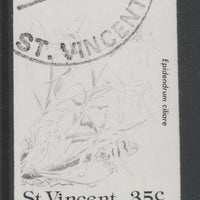 St Vincent 1985 Orchids 35c imperf proof in black only, fine used with part St Vincent cancellation, produced for a promotion. Ex Format International archives (as SG 850)