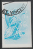 St Vincent 1985 Orchids 35c imperf proof in cyan only, fine used with part St Vincent cancellation, produced for a promotion. Ex Format International archives (as SG 850)