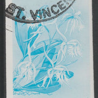 St Vincent 1985 Orchids 35c imperf proof in cyan only, fine used with part St Vincent cancellation, produced for a promotion. Ex Format International archives (as SG 850)