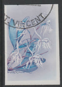 St Vincent 1985 Orchids 35c imperf proof in magenta & cyan only, fine used with part St Vincent cancellation, produced for a promotion. Ex Format International archives (as SG 850)