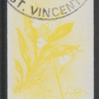 St Vincent 1985 Orchids 45c imperf proof in yellow only, fine used with part St Vincent cancellation, produced for a promotion. Ex Format International archives (as SG 851)