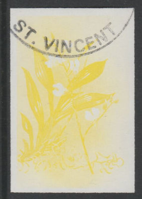 St Vincent 1985 Orchids 45c imperf proof in yellow only, fine used with part St Vincent cancellation, produced for a promotion. Ex Format International archives (as SG 851)