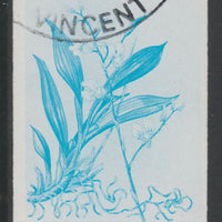 St Vincent 1985 Orchids 45c imperf proof in cyan only, fine used with part St Vincent cancellation, produced for a promotion. Ex Format International archives (as SG 851)