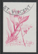St Vincent 1985 Orchids 45c imperf proof in magenta only, fine used with part St Vincent cancellation, produced for a promotion. Ex Format International archives (as SG 851)