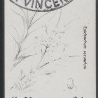 St Vincent 1985 Orchids $1 imperf proof in black only, fine used with part St Vincent cancellation, produced for a promotion. Ex Format International archives (as SG 852)