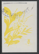 St Vincent 1985 Orchids $1 imperf proof in yellow only, fine used with part St Vincent cancellation, produced for a promotion. Ex Format International archives (as SG 852)