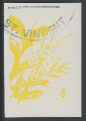 St Vincent 1985 Orchids $1 imperf proof in yellow only, fine used with part St Vincent cancellation, produced for a promotion. Ex Format International archives (as SG 852)