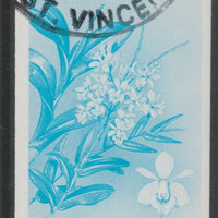 St Vincent 1985 Orchids $1 imperf proof in cyan only, fine used with part St Vincent cancellation, produced for a promotion. Ex Format International archives (as SG 852)