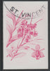 St Vincent 1985 Orchids $1 imperf proof in magenta only, fine used with part St Vincent cancellation, produced for a promotion. Ex Format International archives (as SG 852)