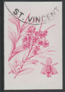 St Vincent 1985 Orchids $1 imperf proof in magenta only, fine used with part St Vincent cancellation, produced for a promotion. Ex Format International archives (as SG 852)